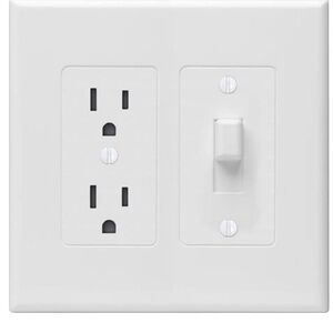 White Outlet and Switch Cover Plate no wiring